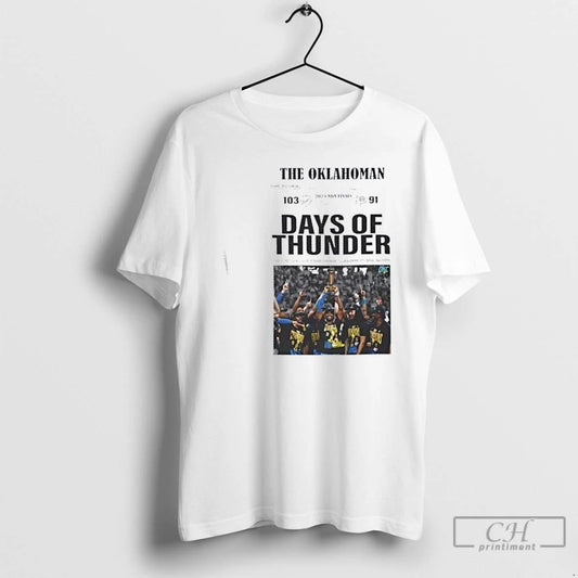 Classic 2025 Nba Finals Oklahoma City Thunder Newspaper T Shirts