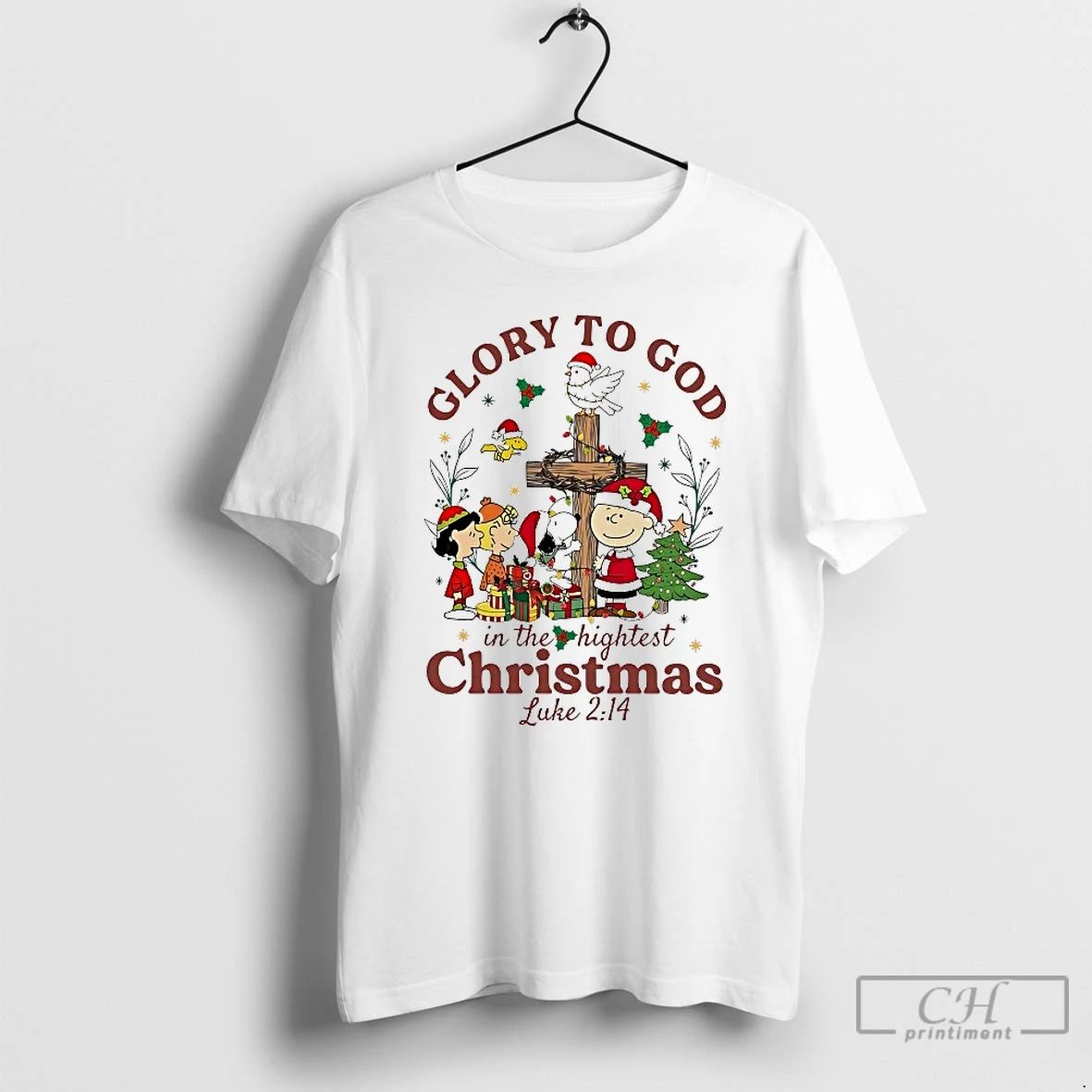 Classic Peanuts Glory To God In The Hightest Christmas Luke 2 14 T Shirts