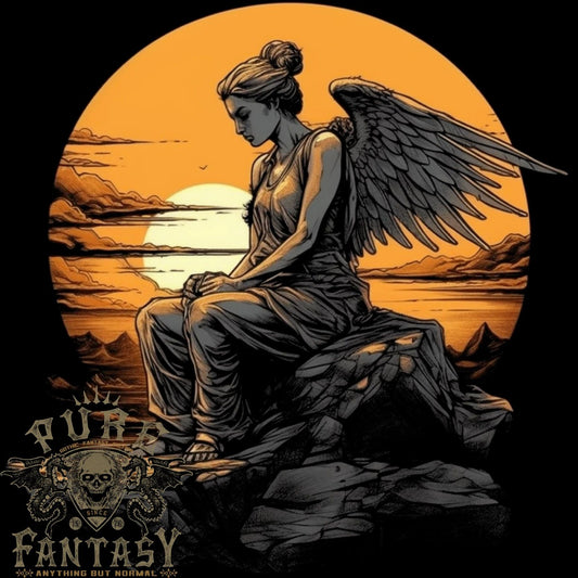 A Fallen Angel Sunset Fantasy Mens Light Cotton T-Shirt