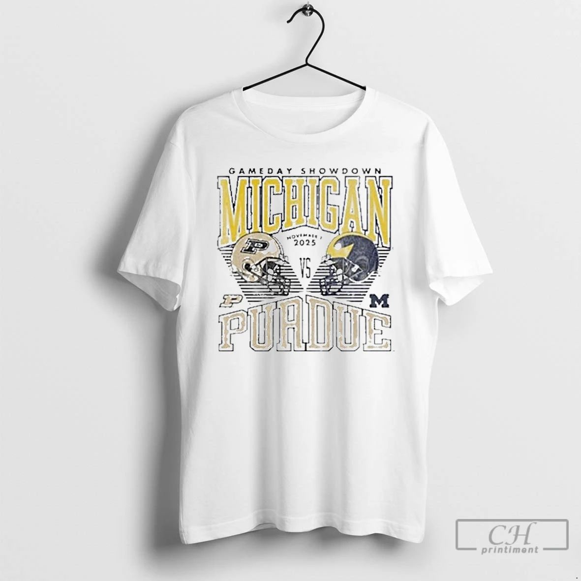 Classic Gameday Showdown Michigan Vs Purdue 2025 Helmet T Shirts