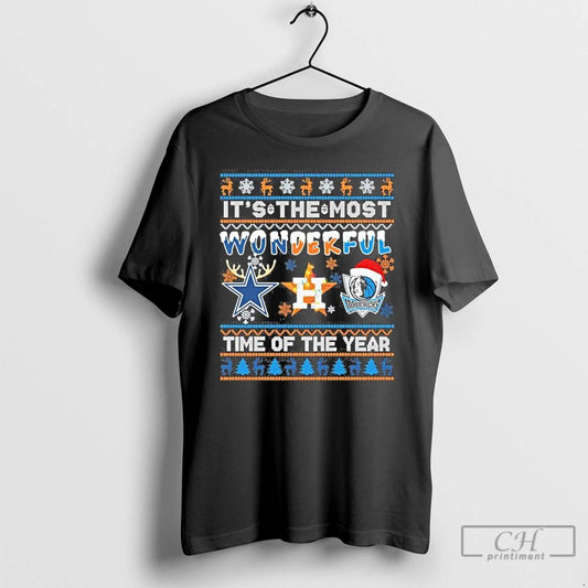 Classic Dallas Sports Teams Logo Its The Most Wonderful Time Of The Year Christmas
