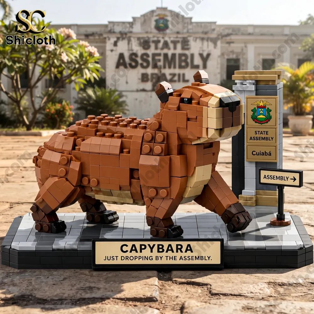 Capybara Just Dropping By The Assembly Building Brick Set