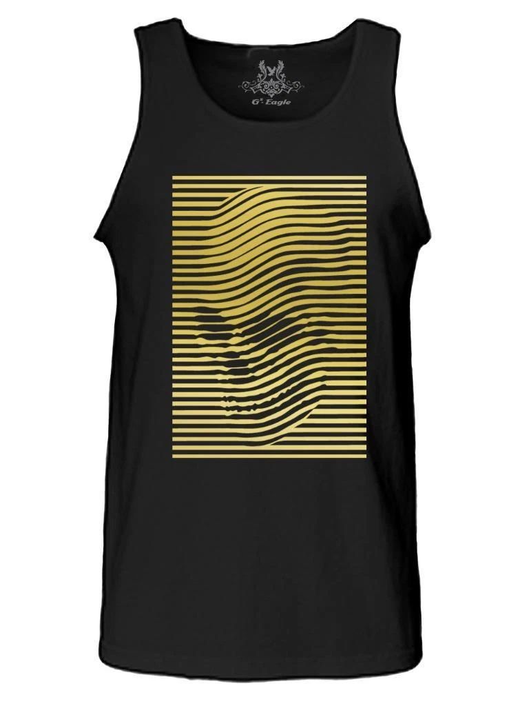 For Men's Printed Metallic Gold Foil Skull Halloween Skeleton Funny MMA Tank Top