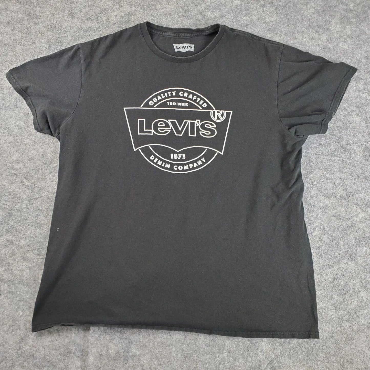 Levi's Shirt Mens Large Black Crew Neck Short Sleeve Graphic Stretch Pullover