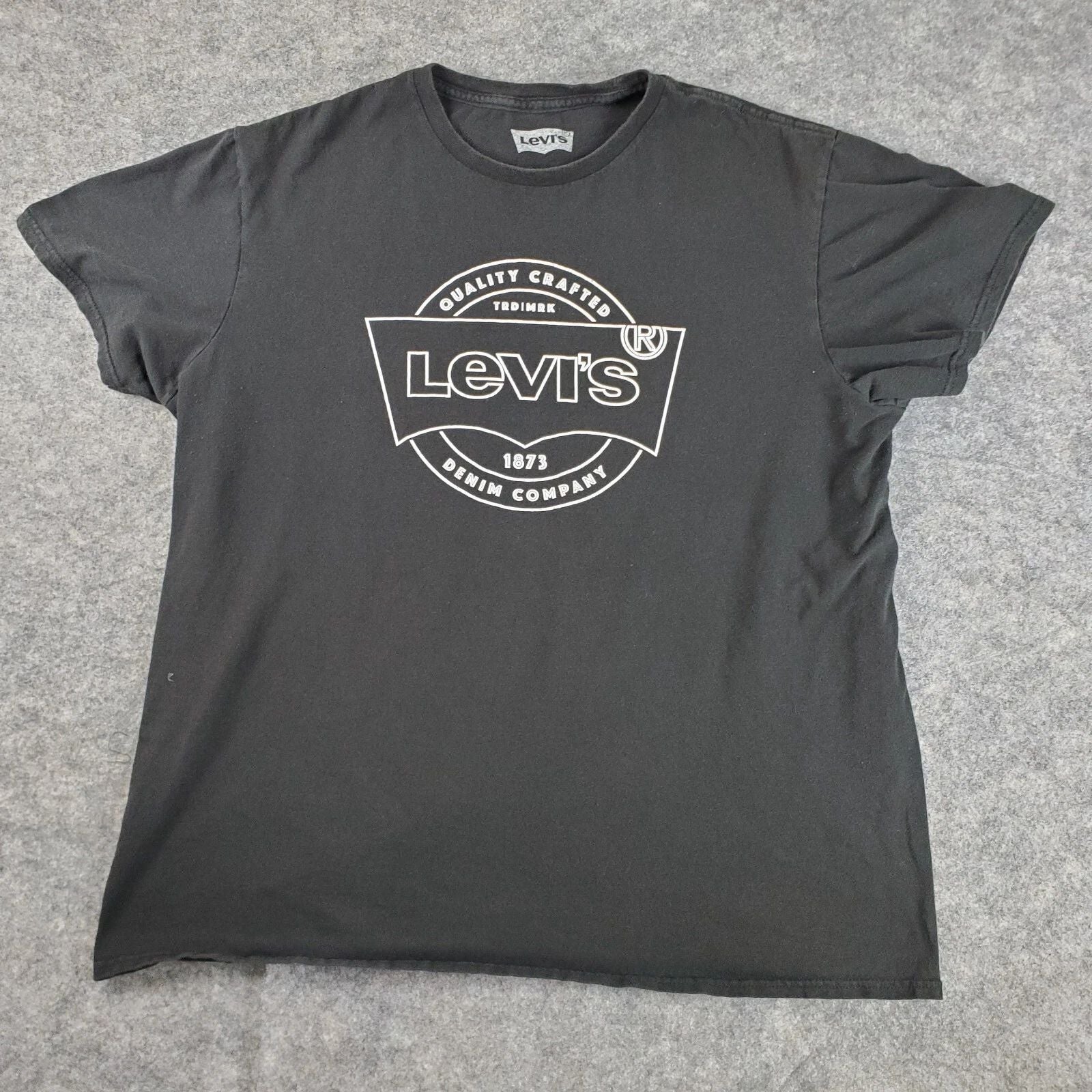 Levi's Shirt Mens Large Black Crew Neck Short Sleeve Graphic Stretch Pullover