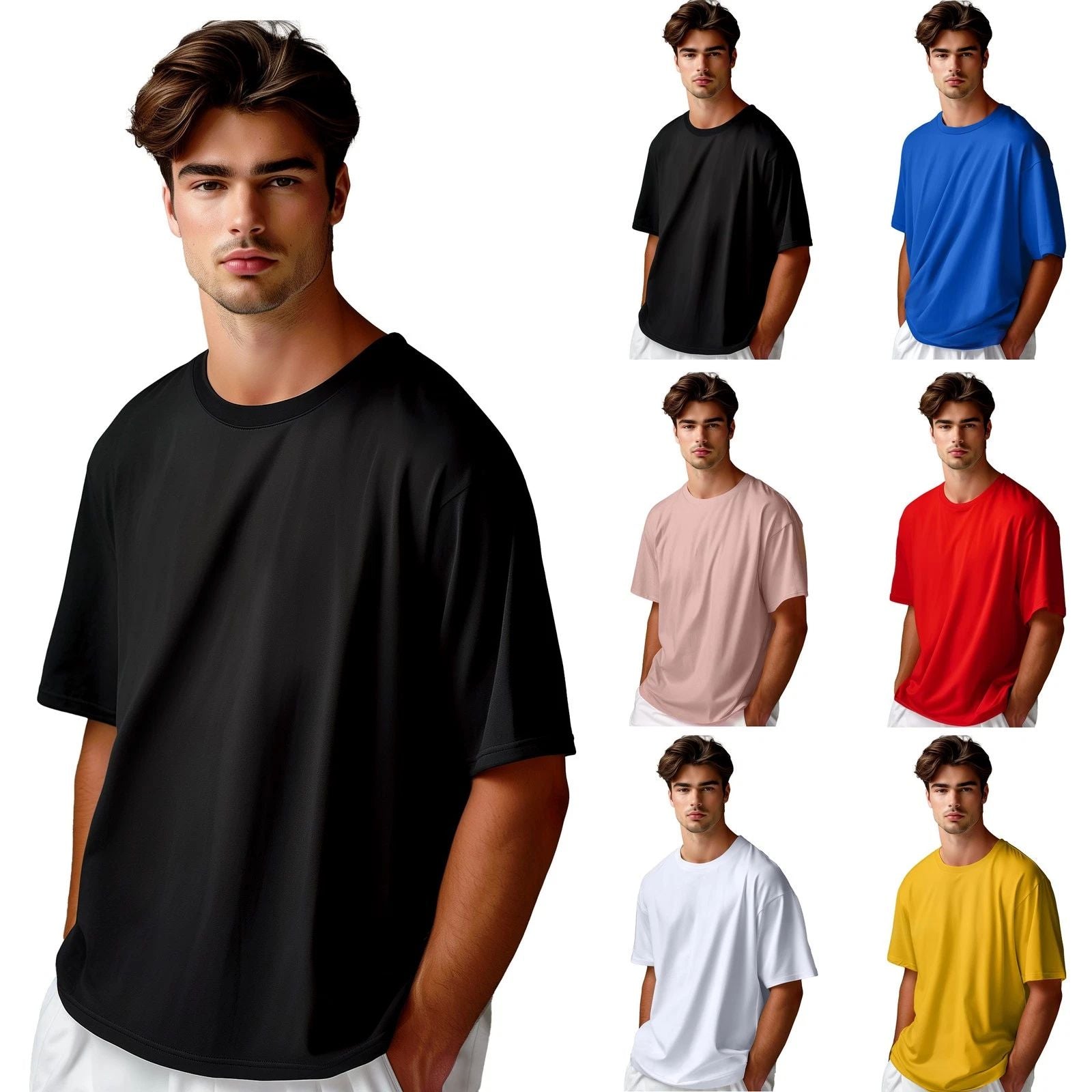 Reichstadt Men's Oversized T-Shirt Solid Trendy Comfortable Various Colors Cool