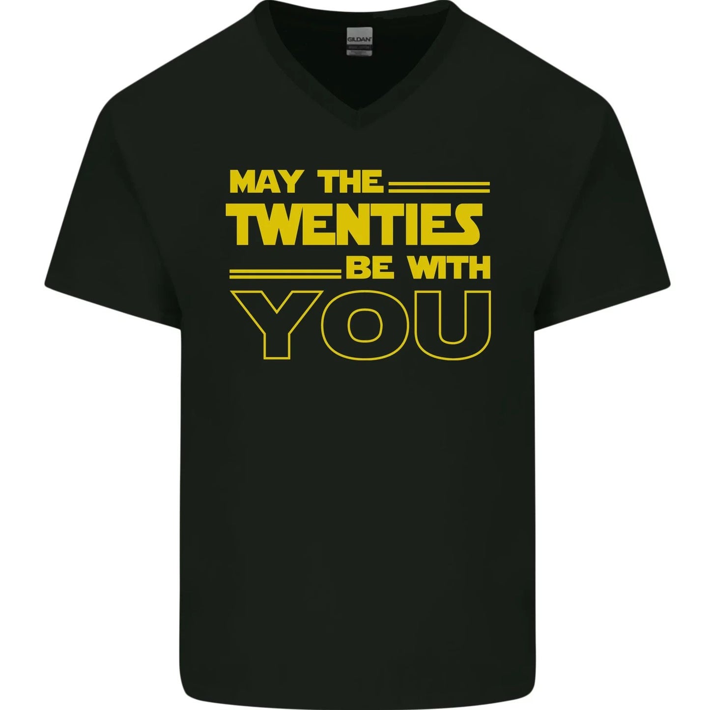 May the 20s Twenties Be With You Sci-Fi Mens V-Neck Cotton T-Shirt