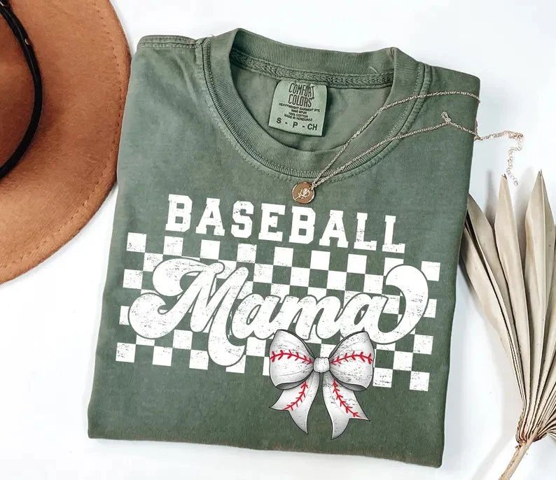 Cute Baseball Mama Soft Washed Comfort Tee