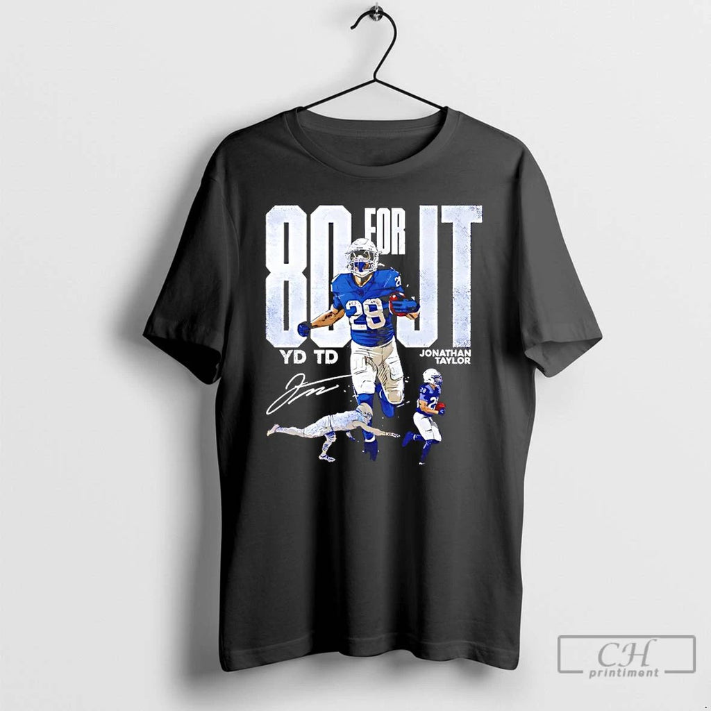 Classic Jonathan Taylor Indianapolis Colts 80 For Jt Autographed T Shirts
