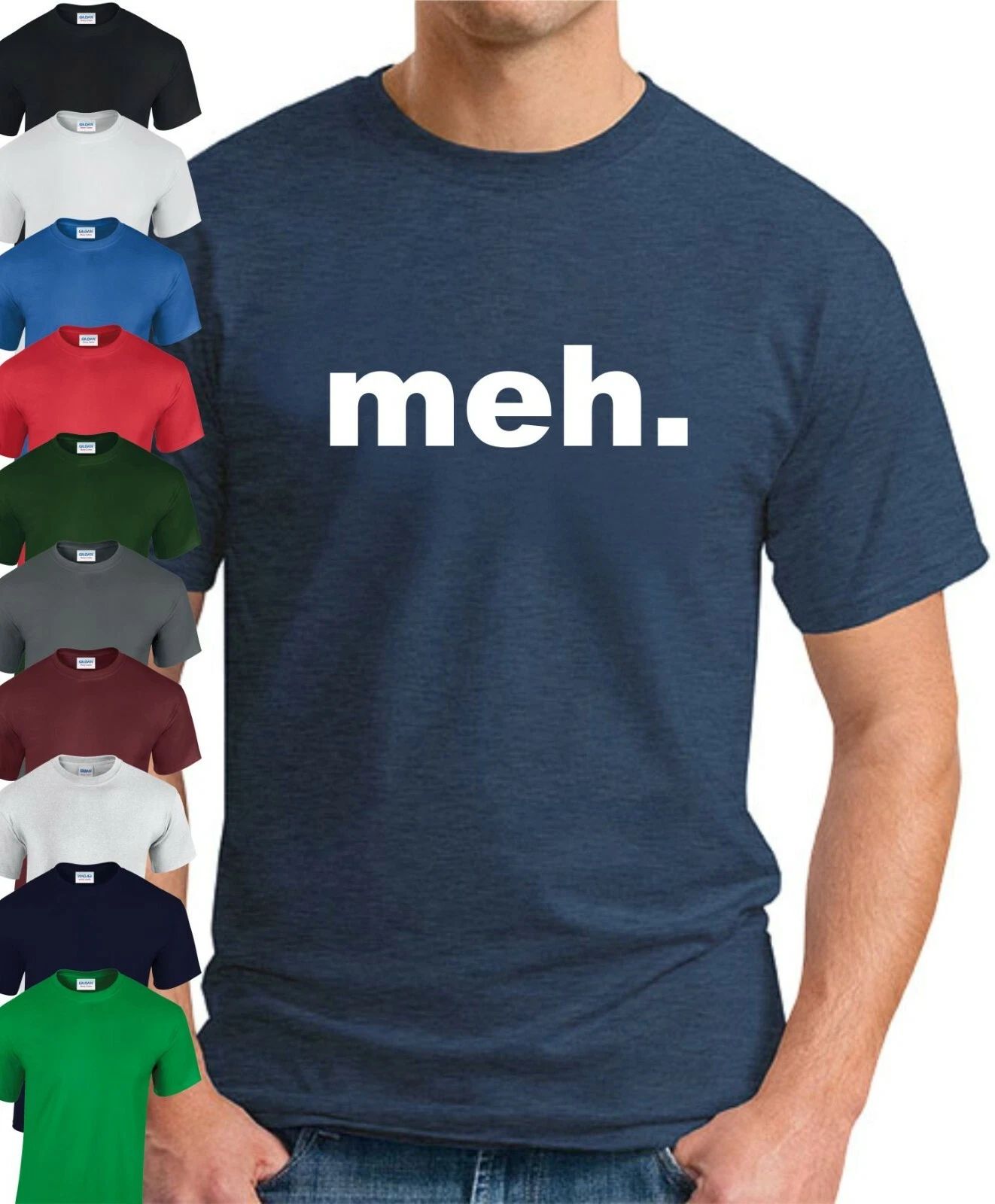MEH. T-SHIRT > Funny Slogan Novelty Geek Indifferent Bored Nerd Men's Top