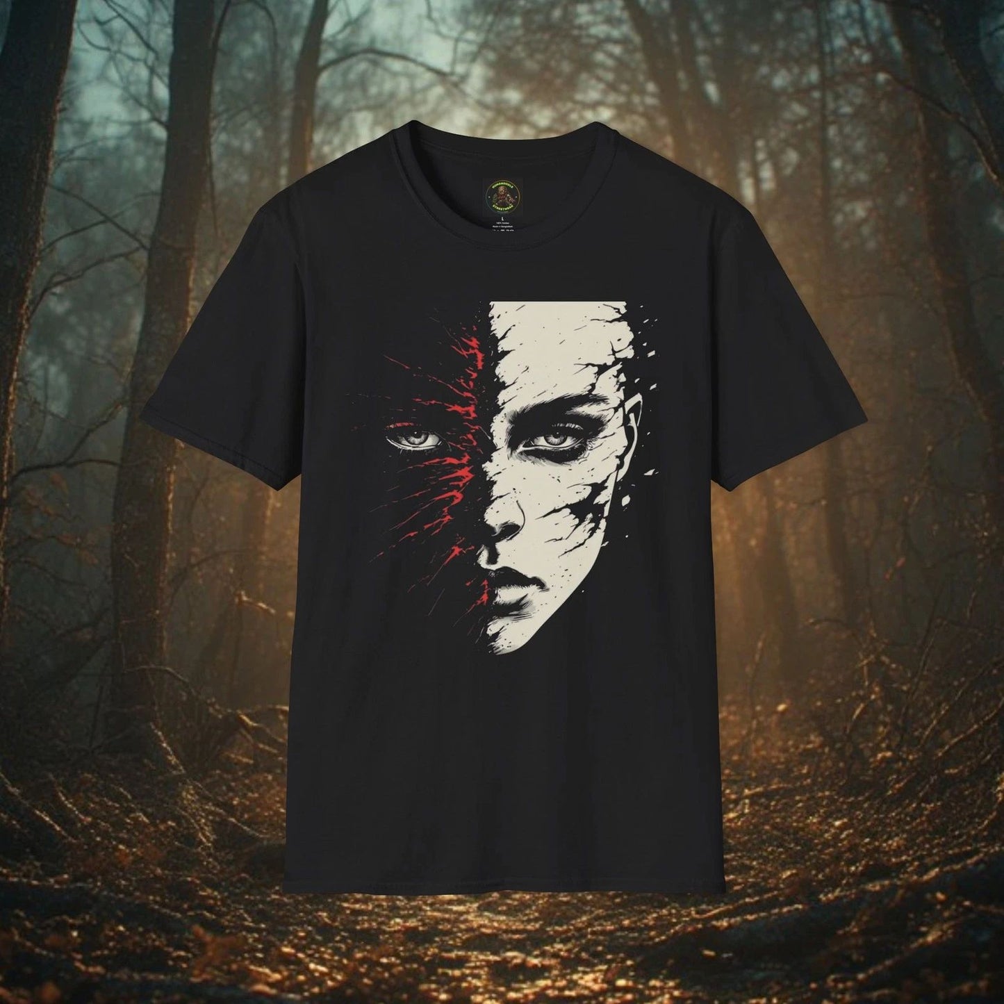 Split Face Portrait T-Shirt | Half  Woman