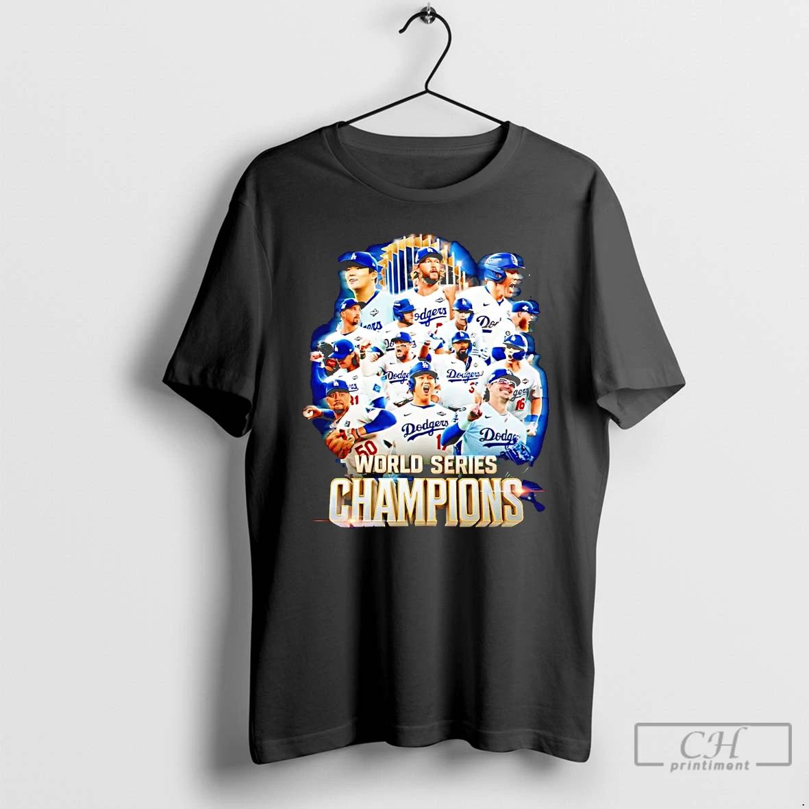 Classic Dodgers 2025 World Series Champions Trophy T Shirts