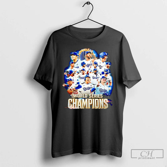 Classic Dodgers 2025 World Series Champions Trophy T Shirts