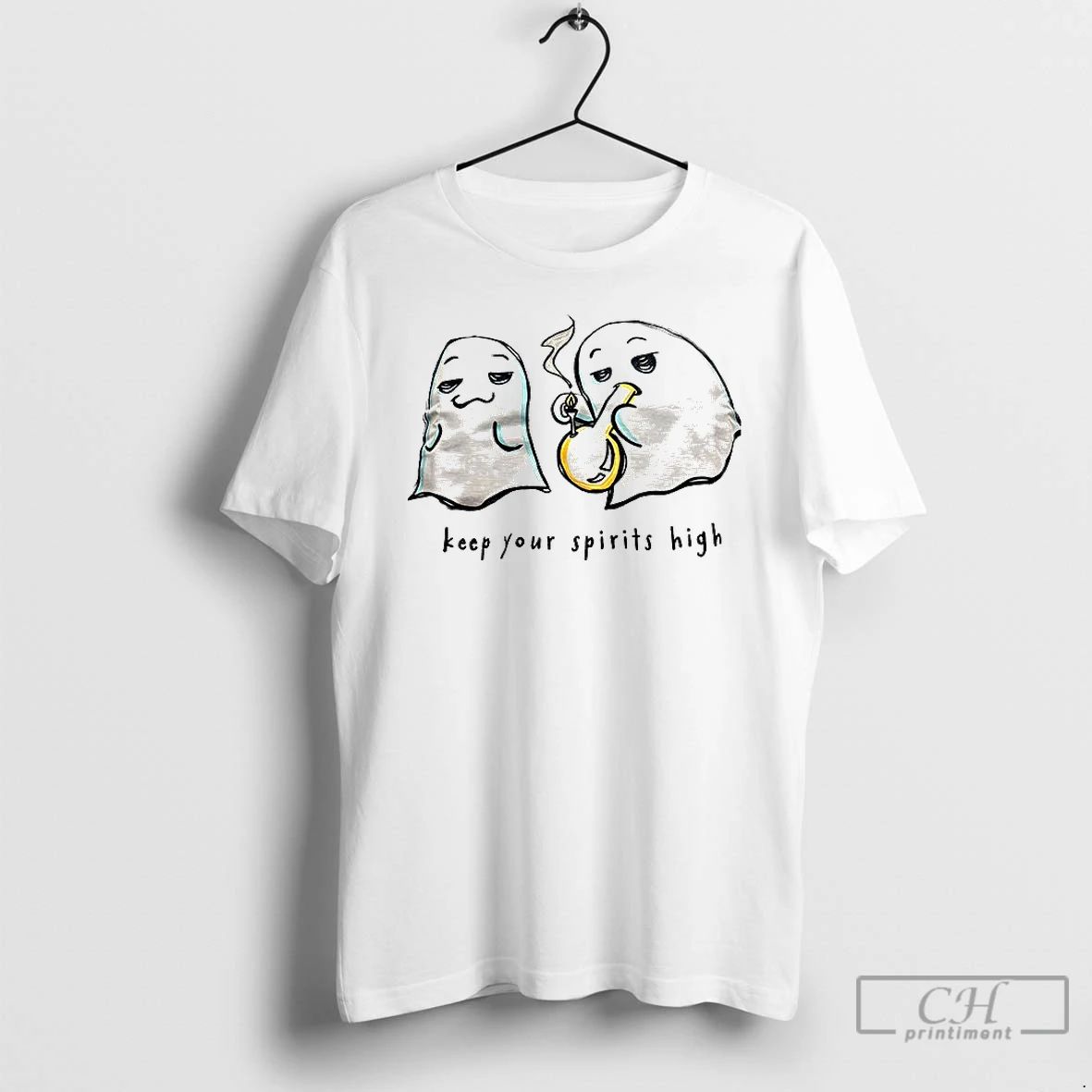 Premium Ghosts Smoking Keep Your Spirits High T Shirts
