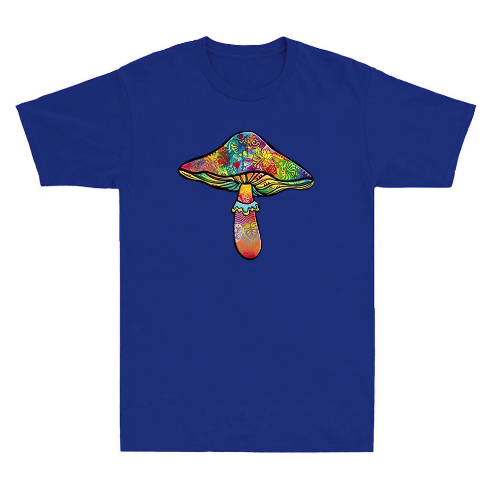 Trippy Colorful Mushroom Retro LSD Shrooms Funny Graphic Vintage Men's T-shirt