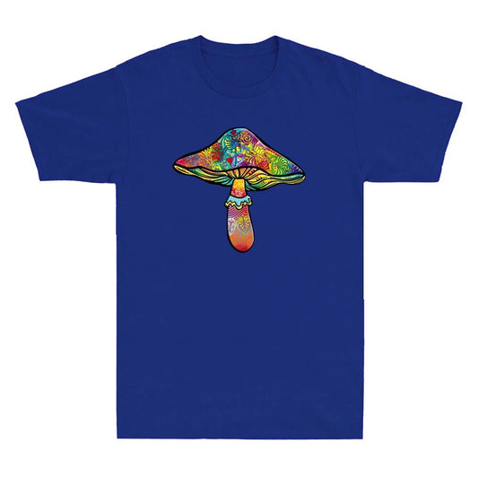 Trippy Colorful Mushroom Retro LSD Shrooms Funny Graphic Vintage Men's T-shirt