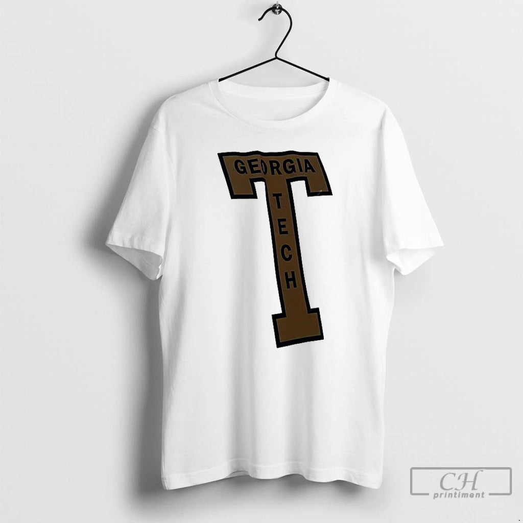 Premium Georgia Tech Yellow Jackets T Football Logo T Shirts