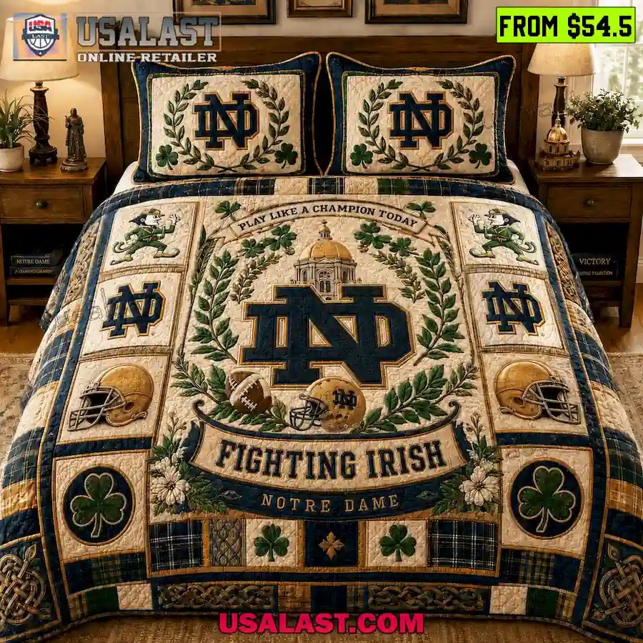 Notre Dame Fighting Irish Champions Quilt Bedding Set