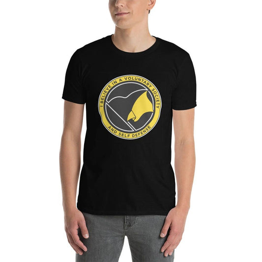 I believe in a Voluntary Society T-Shirt Ancap Libertarian Party Gadsden Freedom