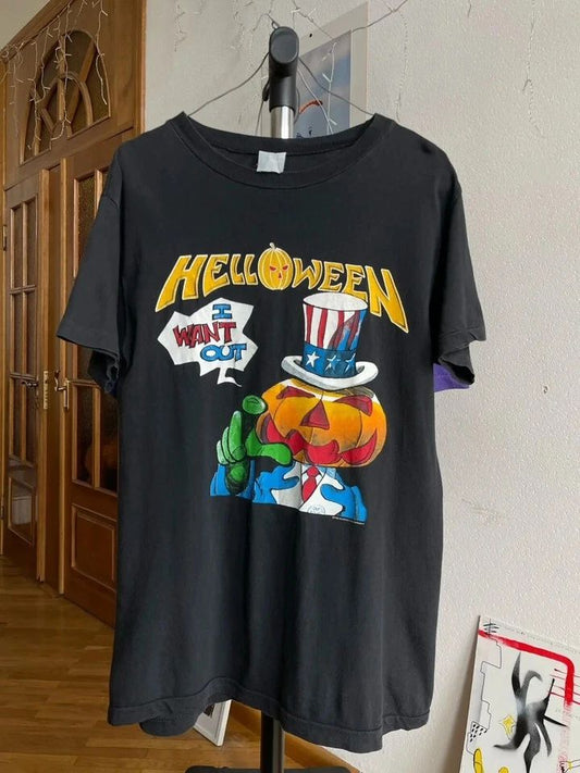 Vintage Rock Band Helloween tshirt tee Pumpkin 1988