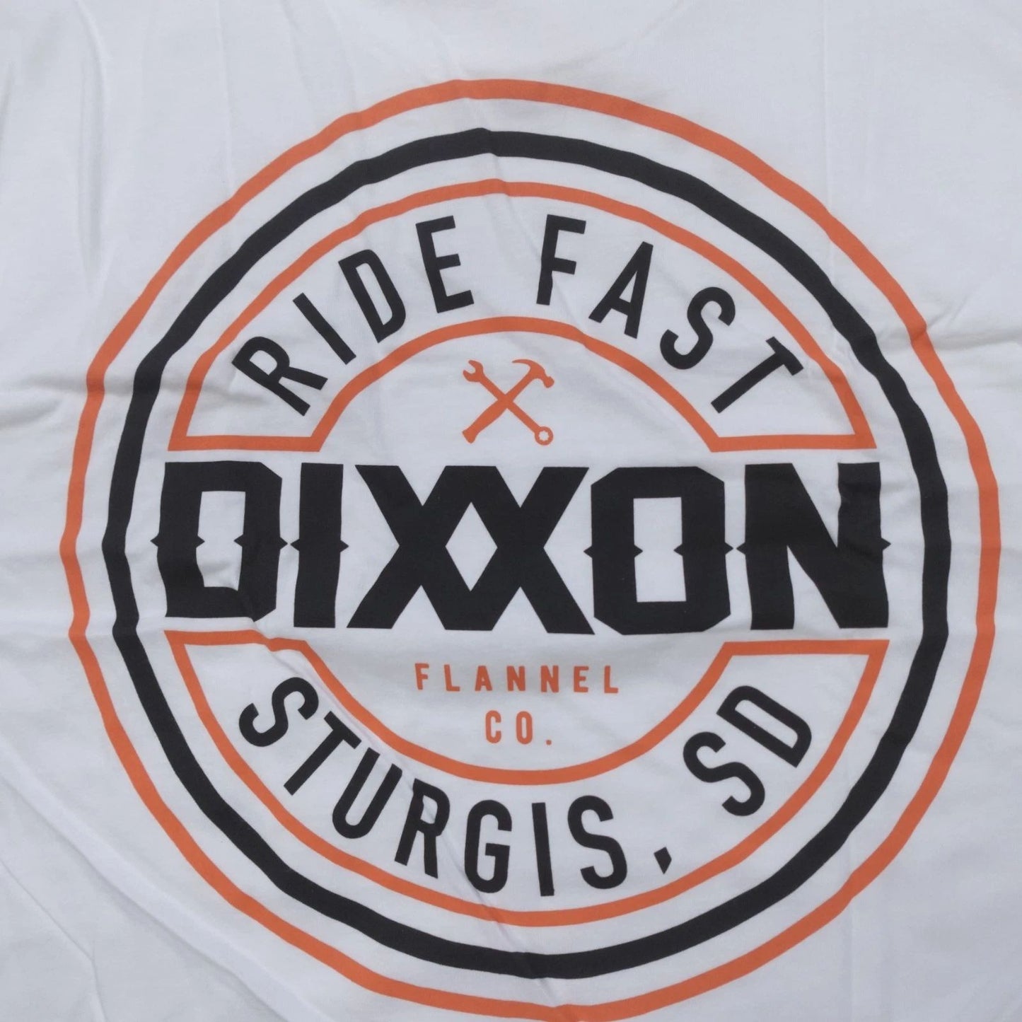 Dixxon Men's Sturgis Ride Fast Corpo Tee Shirt Short Sleeve White Made in USA