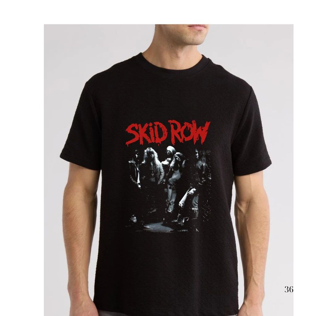 Vintage Rock Band Style Graphic T Shirt Black Cotton Short Sleeve Unisex Tee