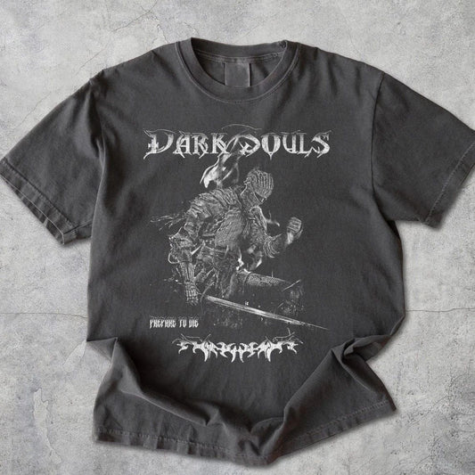 Vintage Dark Souls Distressed T Shirt, Retro Video Game Tee, Gaming Fan Apparel