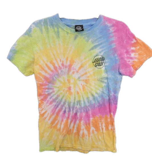 Santa Cruz Skateboarding Shirt Adult Small Tie Dye T-Shirt Double Sided Classic
