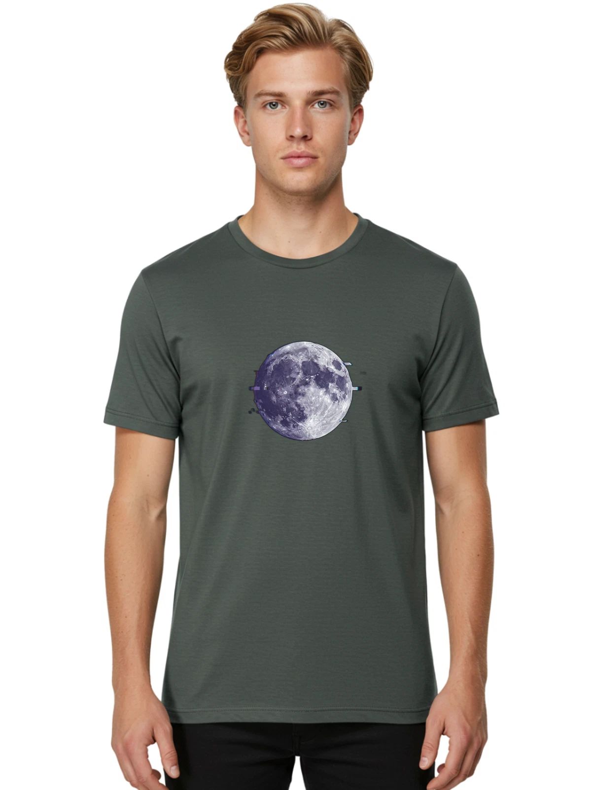 Death-Star-Moon Mens Graphic Tee, 100% Cotton, Casual Summer Wear