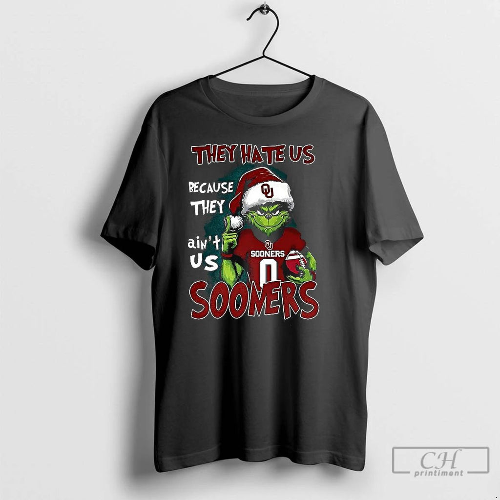 Premium Grinch They Hate Us Because They Aint Us Oklahoma Sooners Football Fans Christmas