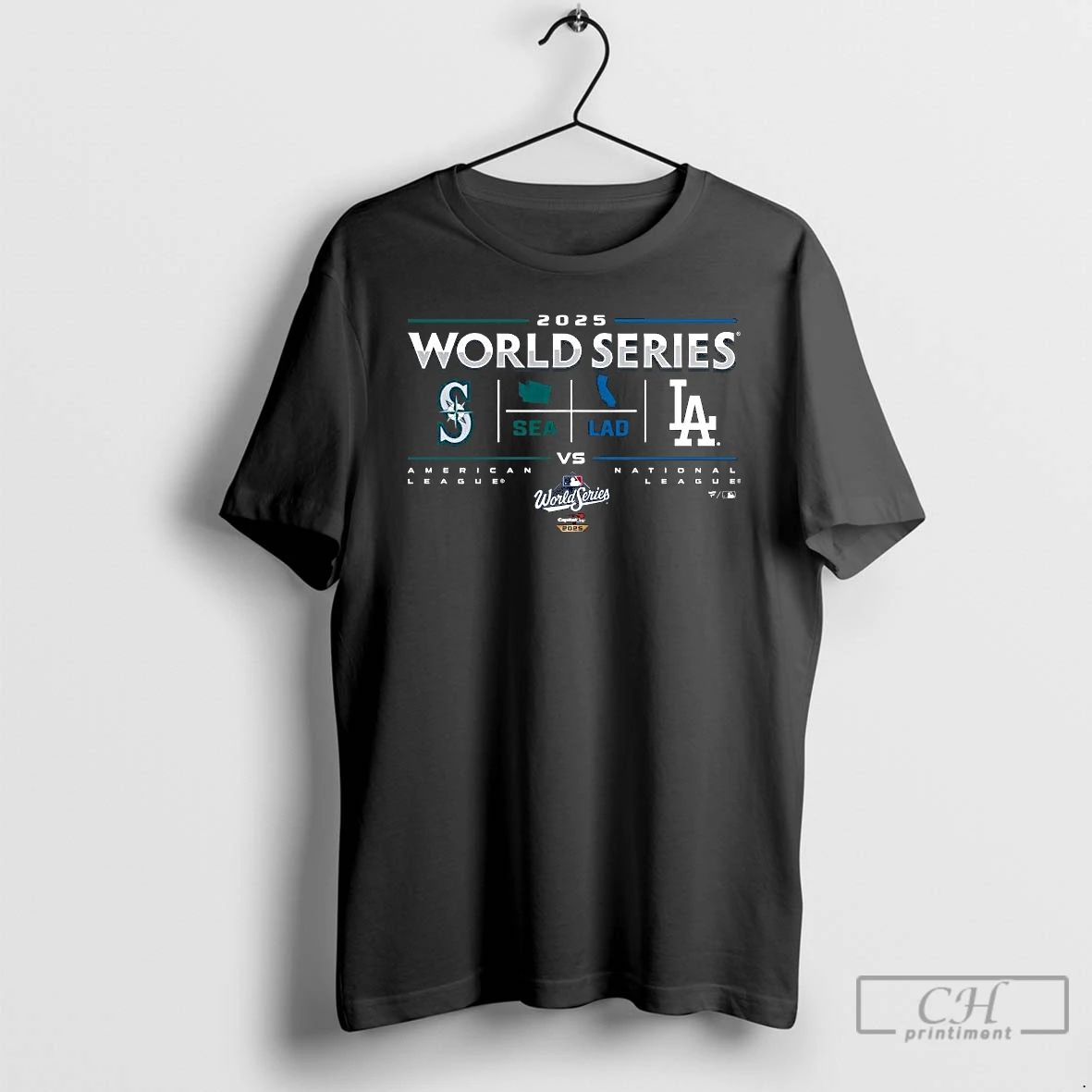 Classic Los Angeles Dodgers Vs Seattle Mariners 2025 World Series Change Up Matchup T Shirts