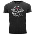 Mens Vintage Shirt Norway The Great Expedition Outdoor Adventure Print Shirt