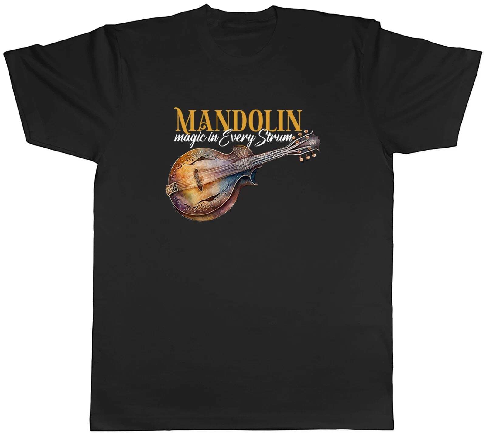 Mandolin Magic in Every Strum Mens T-Shirt Strumming Stringed Chords Tee Gift
