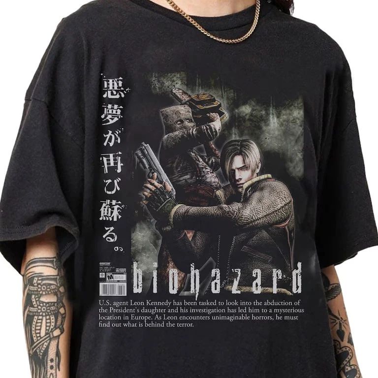 Vintage 90s Bootleg Style Biohazard Resident Evil T-Shirt, Leon Kennedy T-shirt