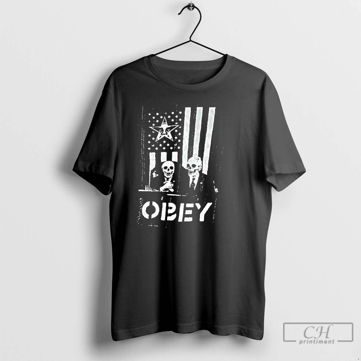 Classic Obey Skull Flag T Shirts