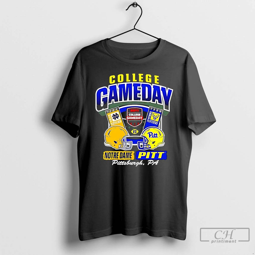 Premium Notre Dame Vs Pittsburgh College Gameday 2025 Ticket T Shirts