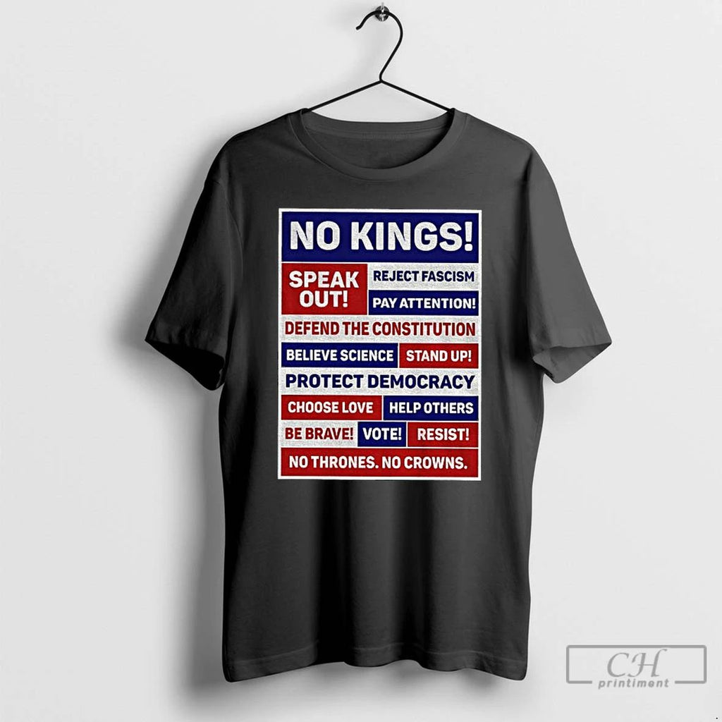 Premium No Kings Speak Out Reject Fascism Pay Attention Defend The Constitution Believe Science