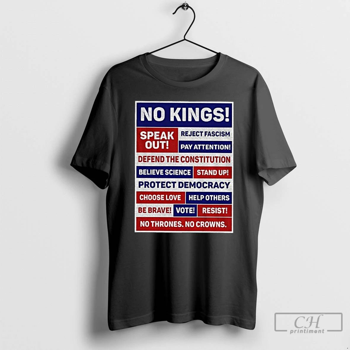 Premium No Kings Speak Out Reject Fascism Pay Attention Defend The Constitution Believe Science