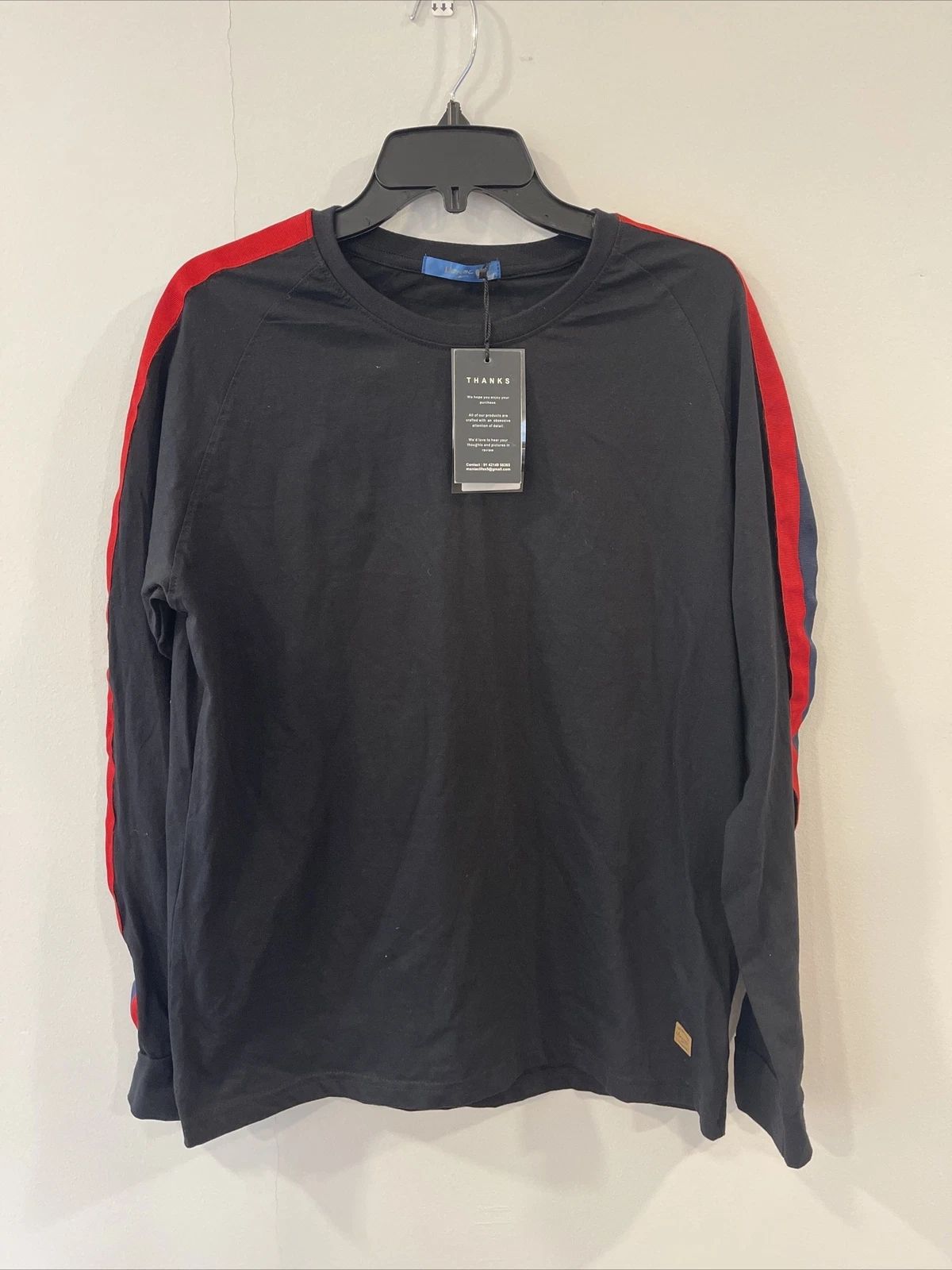 Men’s Designer Maniac Curated Street Wear XL Long Sleeve T Black Red Navy NWT