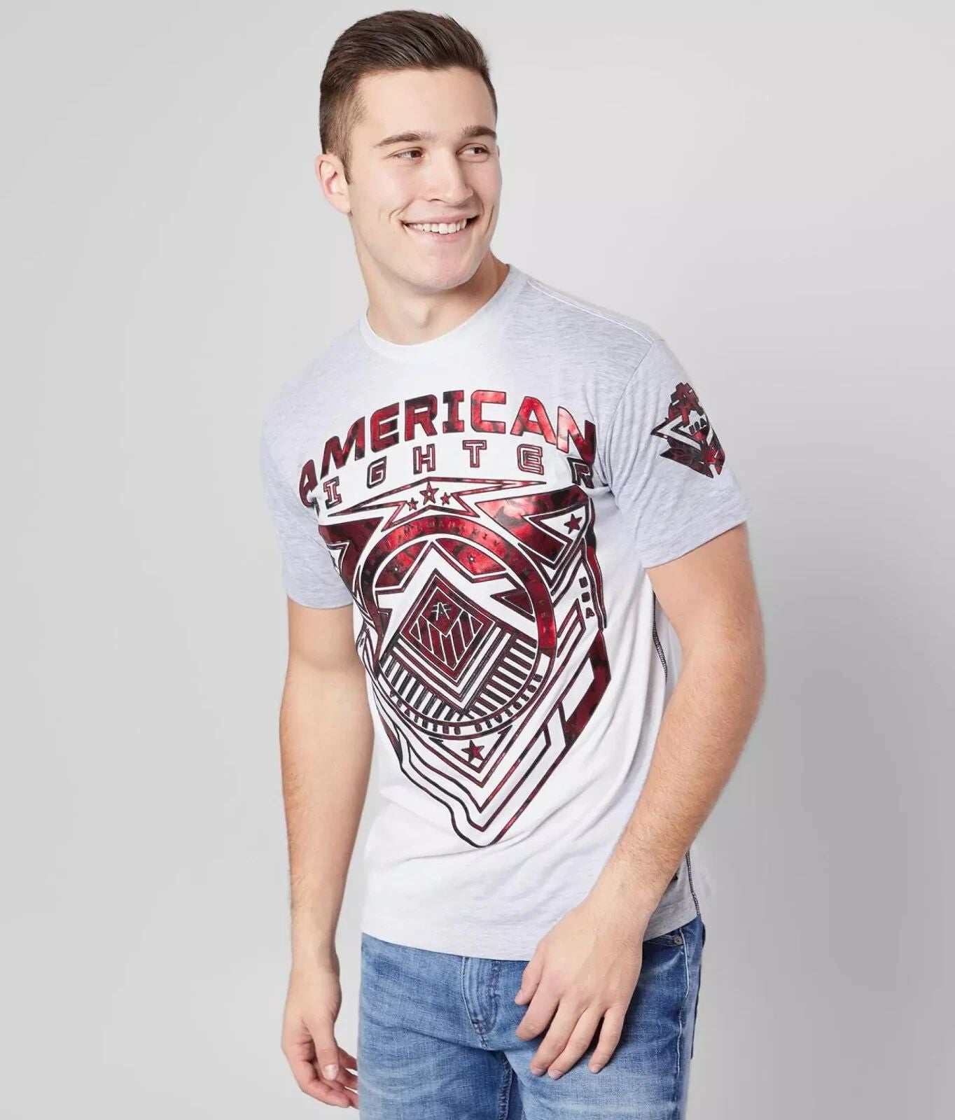 Mens American Fighter by Affliction Y2K MMA Nighthawk Tattoo T-Shirt Tee XS-XXXL
