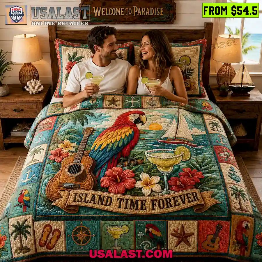 Jimmy Buffett Island Time Forever Quilt Bedding Set
