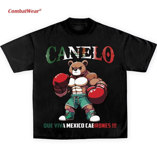 NICE CANELO BEAR QUE VIVA MEXICO CABRONES TEE, Boxing T-shirt, Boxer Tee, Sports