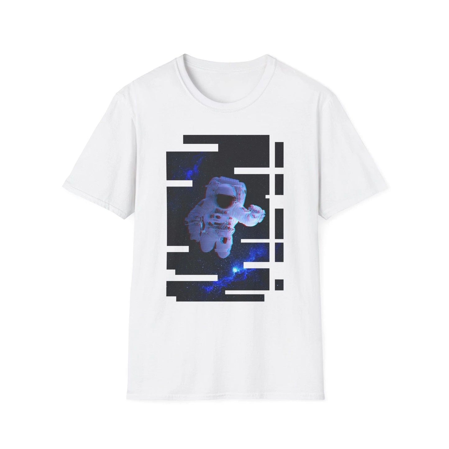 Scanline Spaceman Unisex Softstyle T-Shirt - Cosmic Graphic Tee for Space Lovers