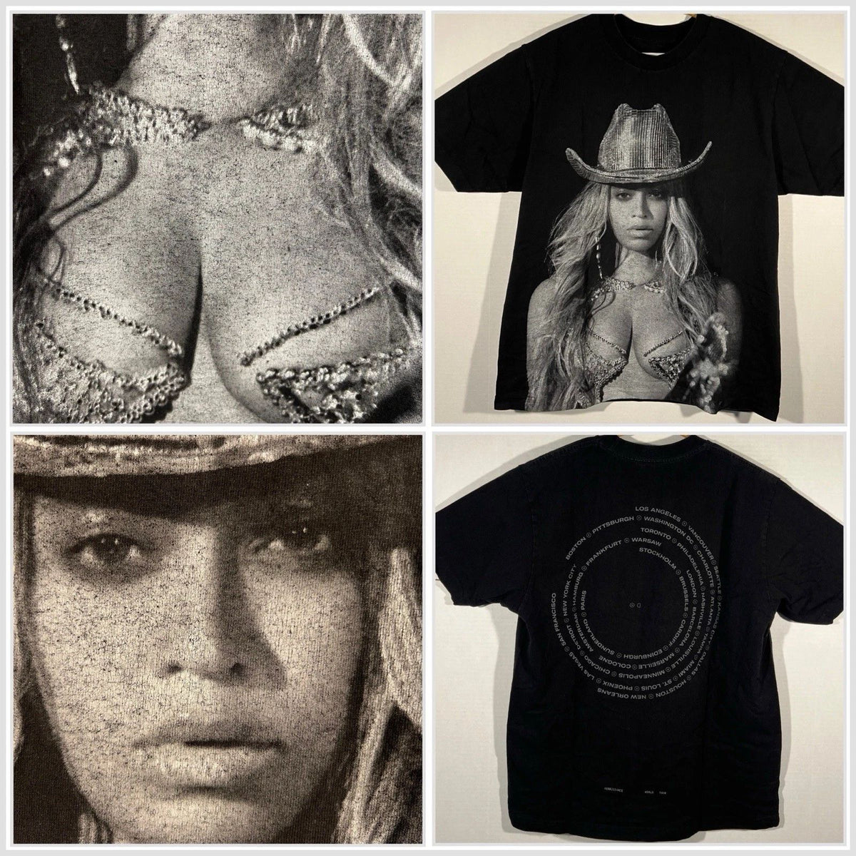 Beyonce Official RWT2023 Renaissance World Tour Concert T-Shirt Cowboy Hat Sz L
