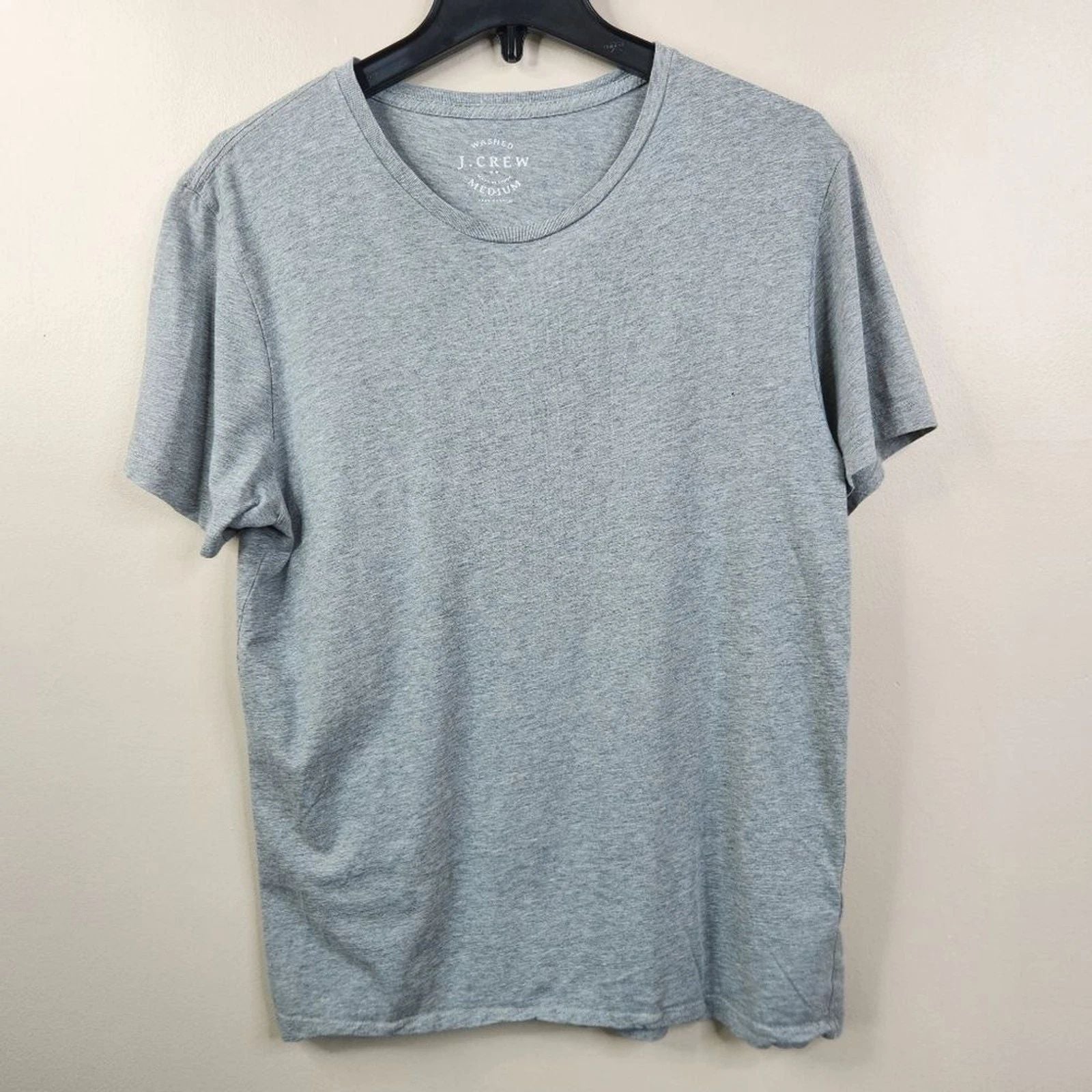 J. Crew Mens Short Sleeve Washed Heather Gray Cotton Tee Medium