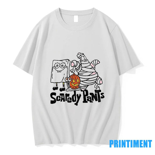 Squarepants And Patrick Star Pumpkin Scaredy Pants Halloween Tshirts Sweater