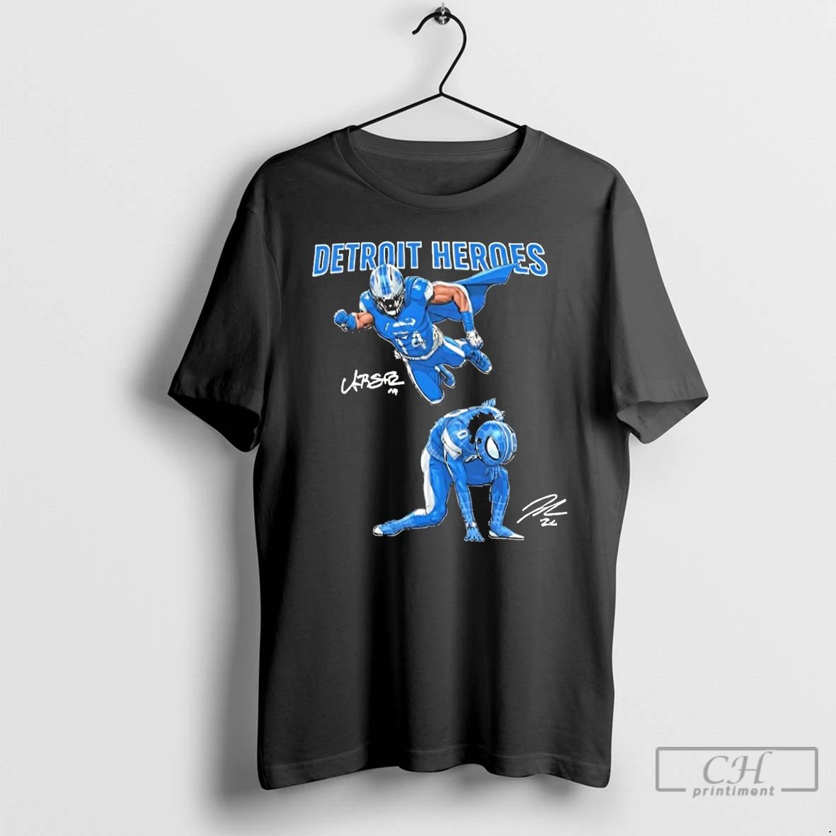 Classic Amon Ra St Brown And Jahmyr Gibbs Detroit Heroes 2025 T Shirts