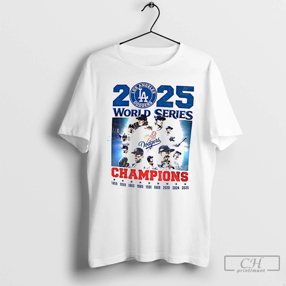 Classic Los Angeles Dodgers 2025 Back To Back World Series Champions 1955 2025 T Shirts