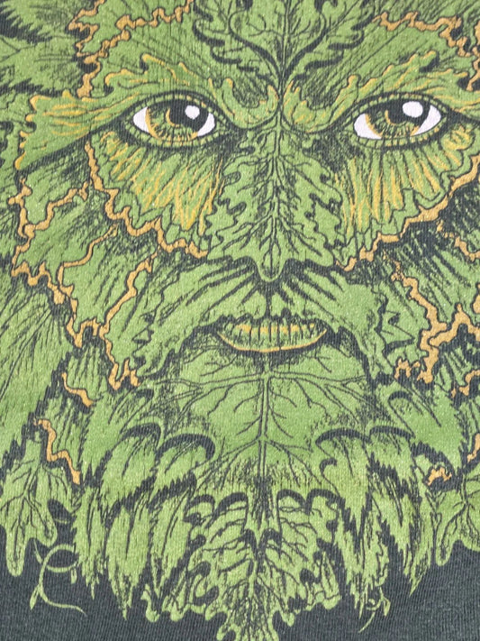 Fruit Of Loom Green Graphic Shirt Fantasy Folklore Nature Art Mens L (READ)