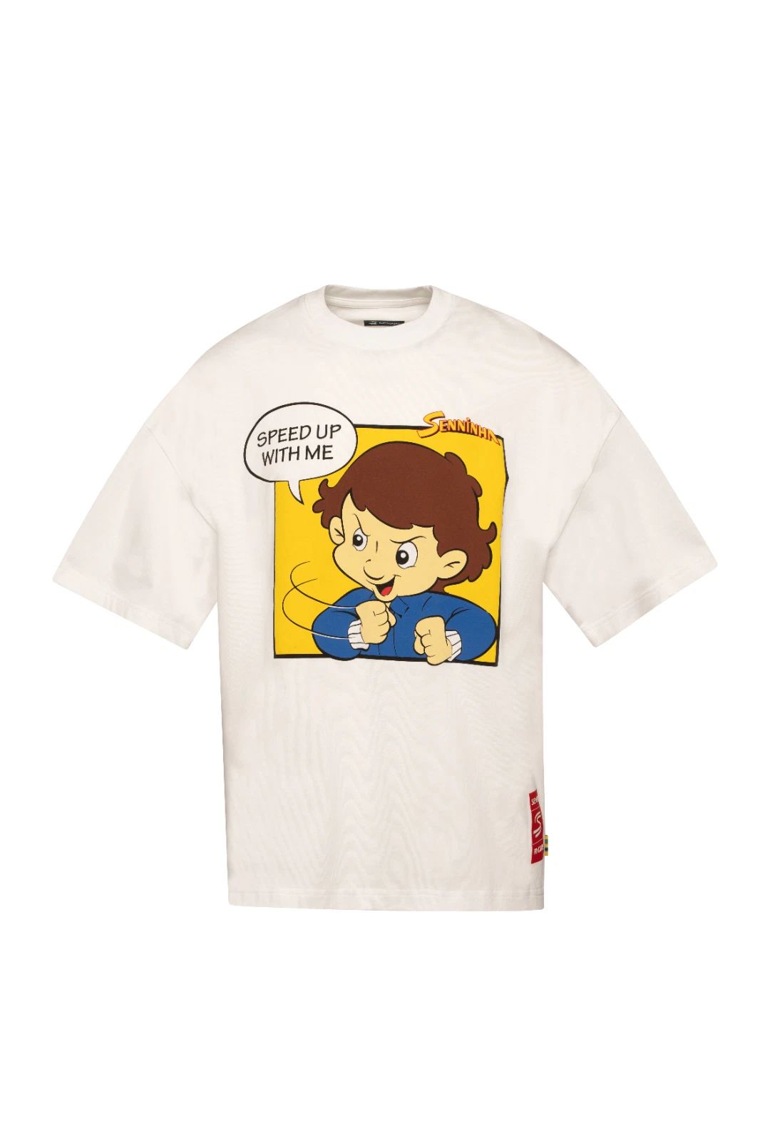 Ayrton Senna Official Formula 1 Oversized Senninha Logo Classic T-Shirt White